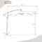 Costway 10FT Patio Umbrella Solar Powered LED 360degrees Rotation Beige
